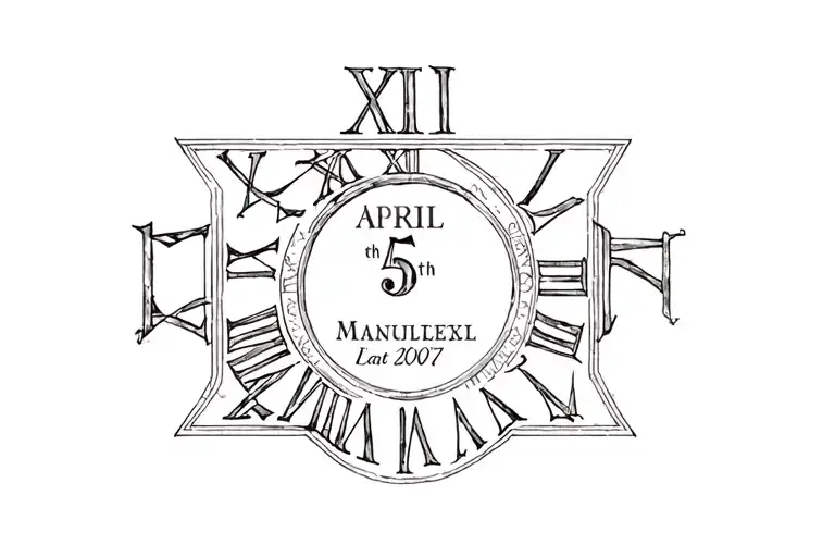 April 5Th 2007 In Roman Numerals With Last Name Noel Inside Of It
