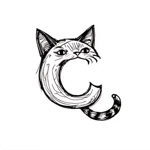 Letter C Cat Sitting