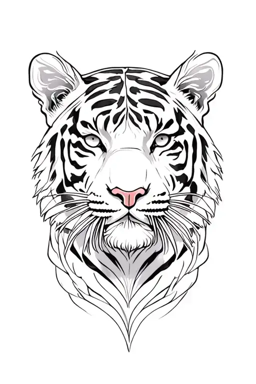 Cross With Tiger Lillie's Abstract Line Work