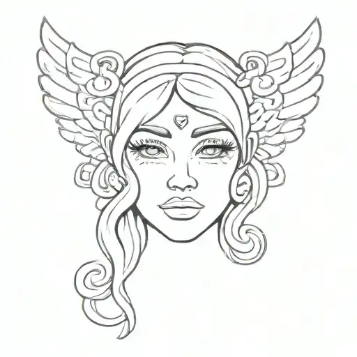 Emoji Angel Only Head With M Letter