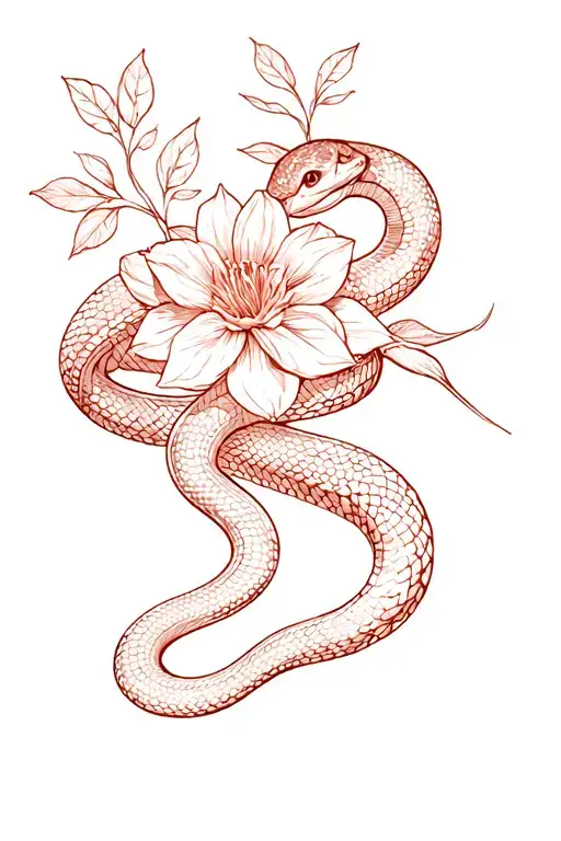 Snake With Flowers