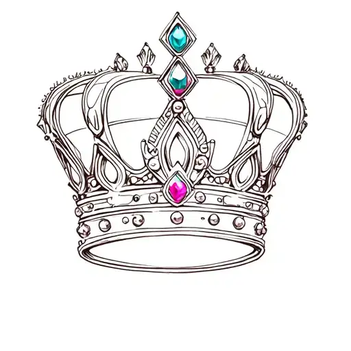 Crown With 4 Jewels