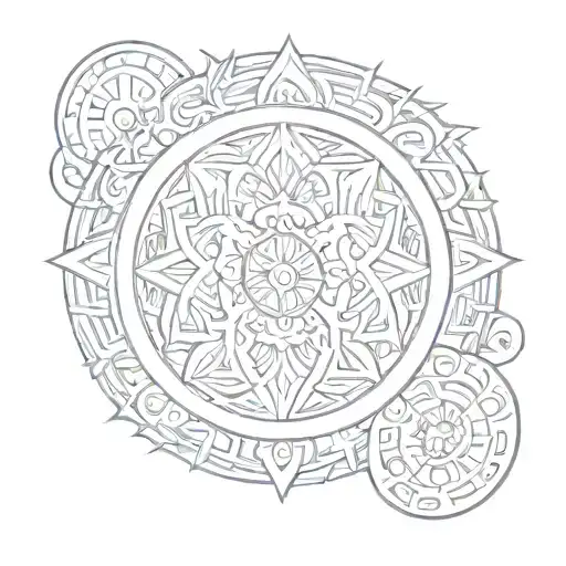 Circle Polynesian Tatoo Design