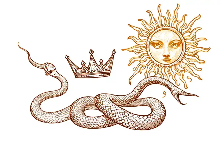 Snake And Crown And A Sun