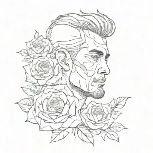 A Portrait Of A Man With Roses