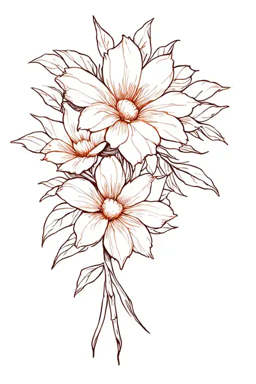 Flowers And A Symbol Of Strength