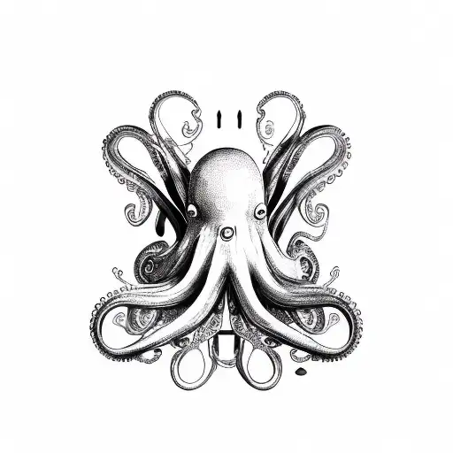 Musical Octopus Playing Guitar