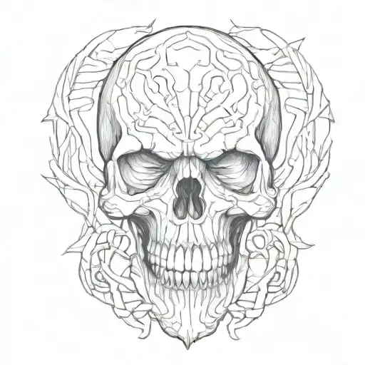 Skull With Both Hands Covering His Mouth