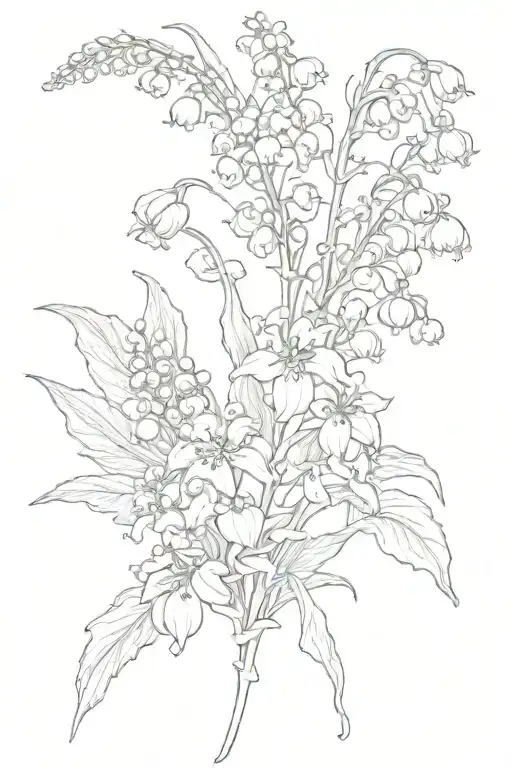 Daphodill Lily Of The Valley And Delphinium Flowers