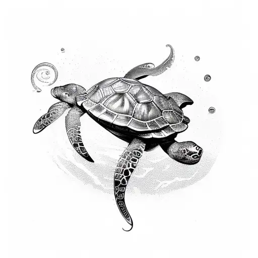 Turtle Jelly Fish And Octopus