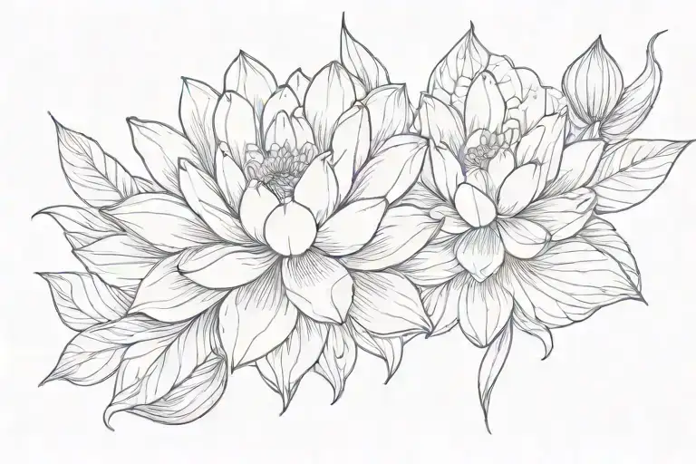 Delicate Feather And Lotus Flower Blooming