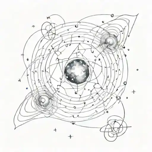 A Sketch Tattoo Of A Swirling Galaxy With Mathematical Equations Intertwined