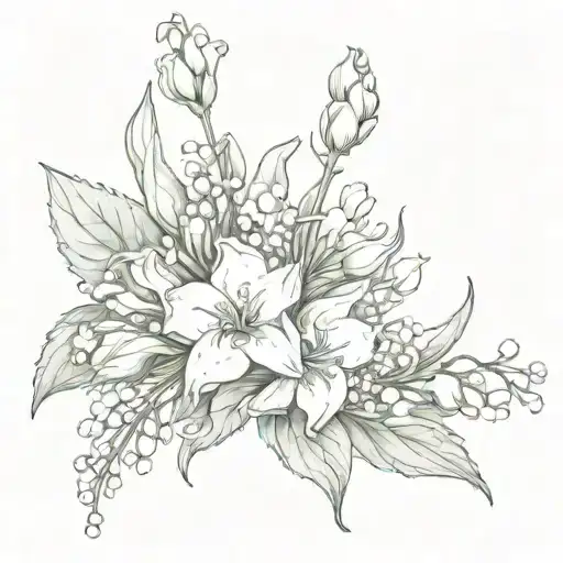 Lily Of The Valley Intertwined Roses Intertwined Carnations Flower