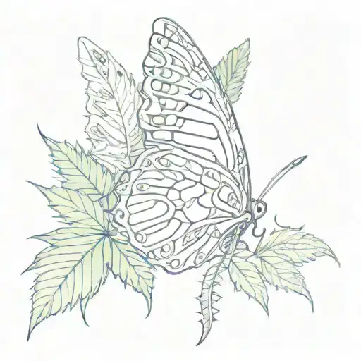 Butterfly Marijuana Leaf Tiger