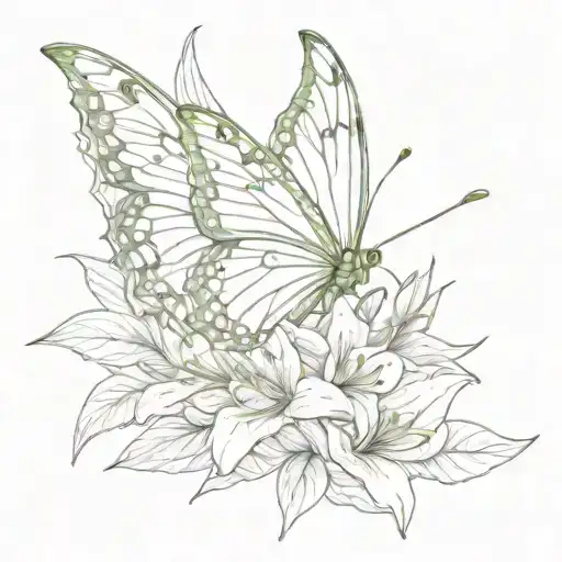 Butterfly Marijuana Leaf Tiger Lily