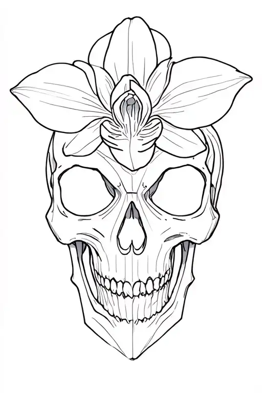 A Cardassian Skull And Orchid Flower
