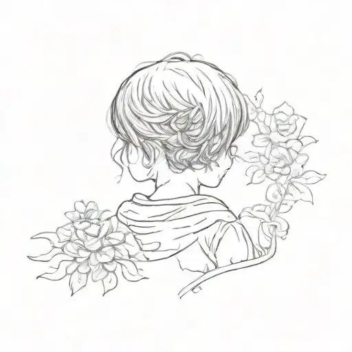 Create A Sketch Of A Child Looking Towards The Future With The Quote 'Eu Queria Poder Dizer'