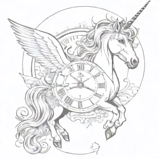 Unicorn And Clock Face