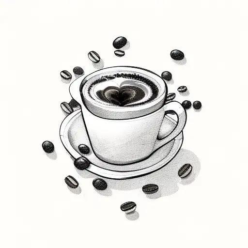 Gaming Console Surrounded By Music Notes And Coffee Beans