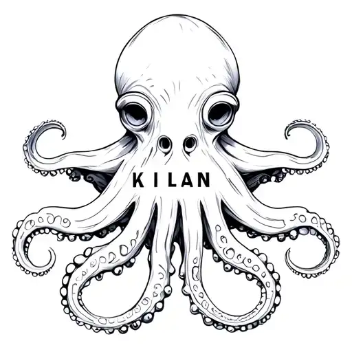 Octopus With Tentacles That Form The Word Kilian