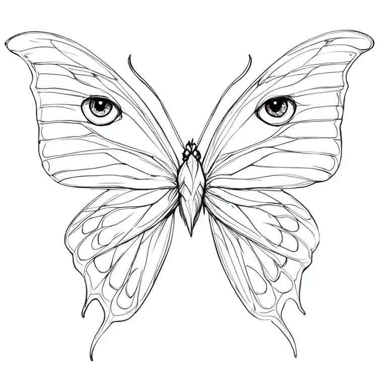 Create A Design Of A Butterfly With Owl Eyes On One Of The Wings