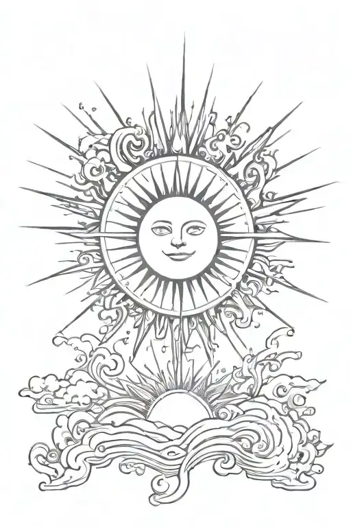 Sun With Rays Beaming