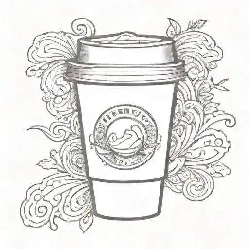 To-go Coffee Cup With Lip Stick Print On Lid