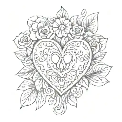 Mexican Heart Shape With Flower Inside