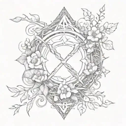 Rune Of Love And Family Flowers And Branches