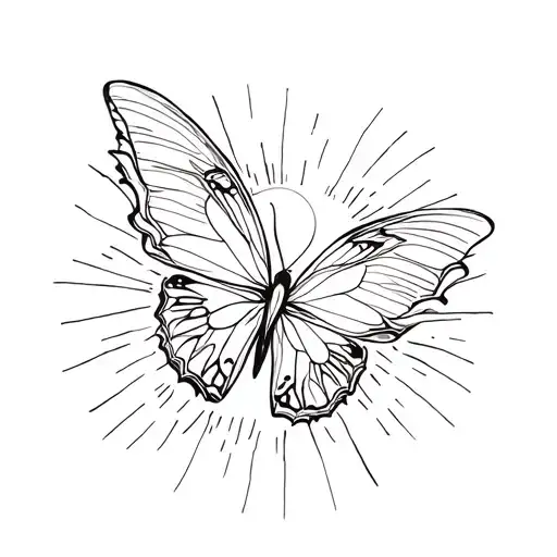 Butterfly Flying Towards The Sun