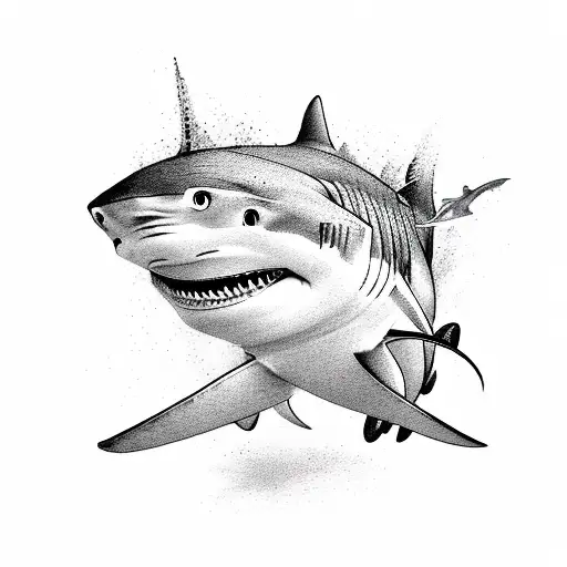 Shark With Shaded Fins And Tale