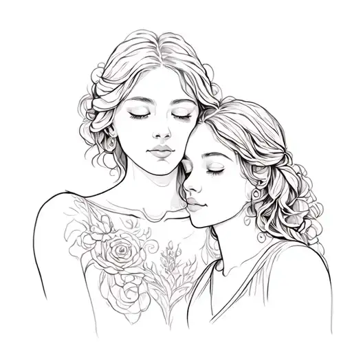 Mother And Two Dothers