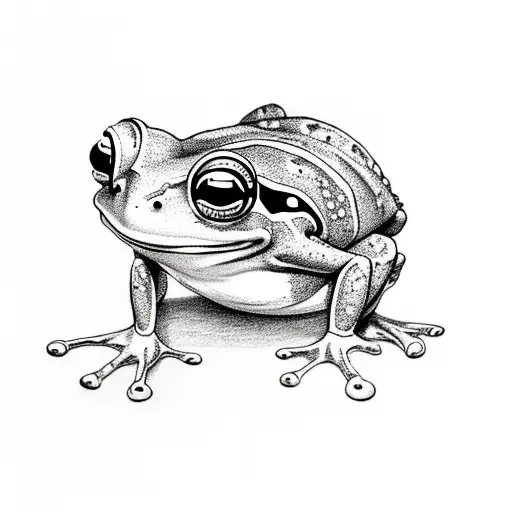 Cute Cartoon Frog Smiling