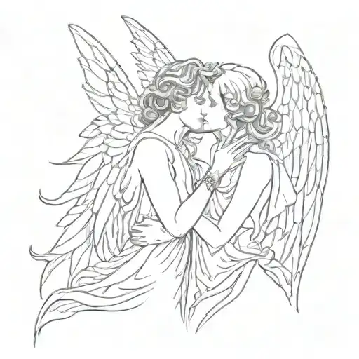 Angels Kissing Guy And Girl
