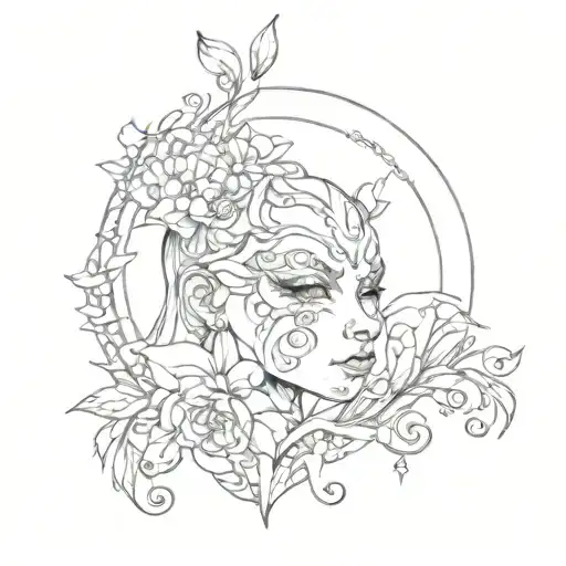 Fine Line Tattoo Design Incorporating