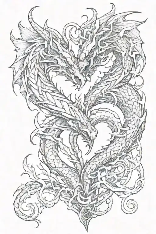 Two Dragon Heart Intertwined