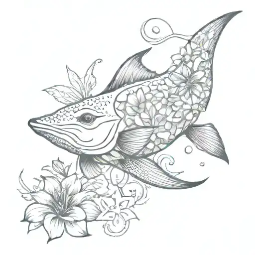 Stingray Fish Made Of Flowers