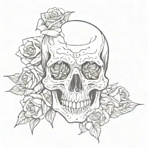 Roses Eyes Skull