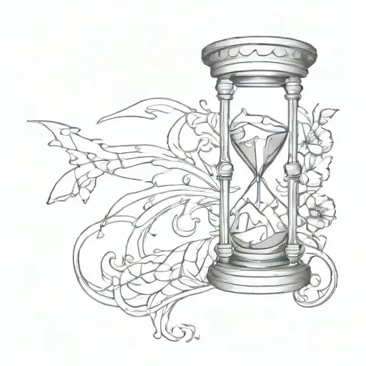 Broken Hourglass Tattoo Design