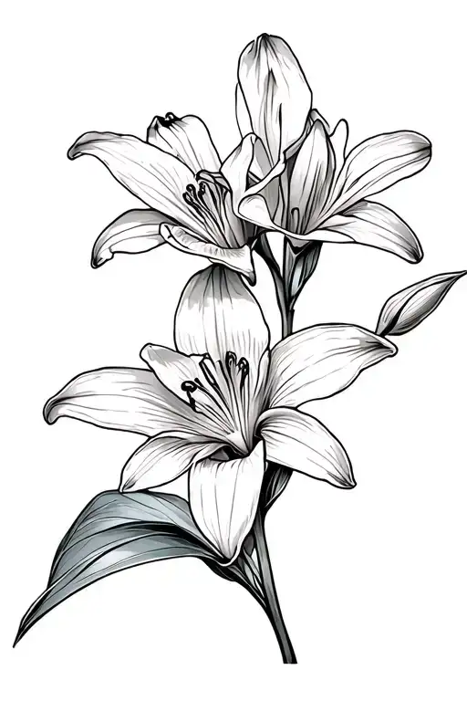 A Lily And An Orchid