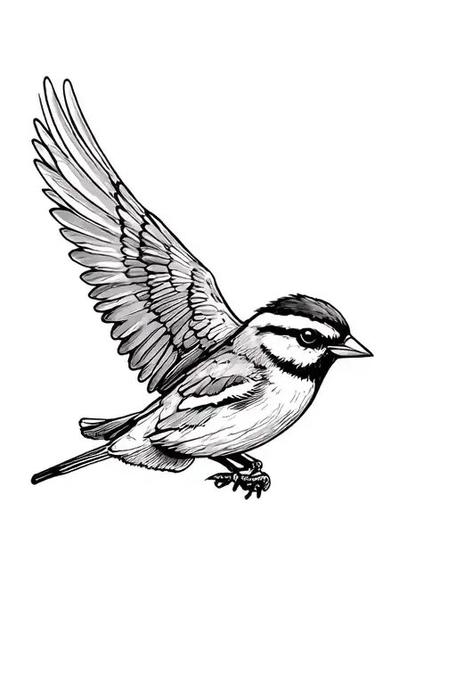 Sparrow Flying