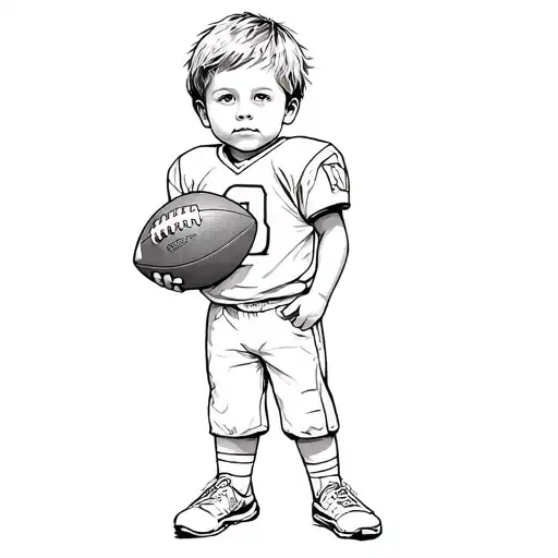 A Little Kid Holding A Football