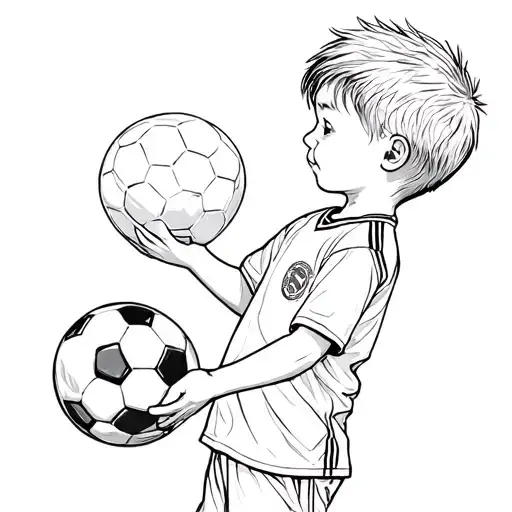 A Little Kid Holding A Soccer Ball