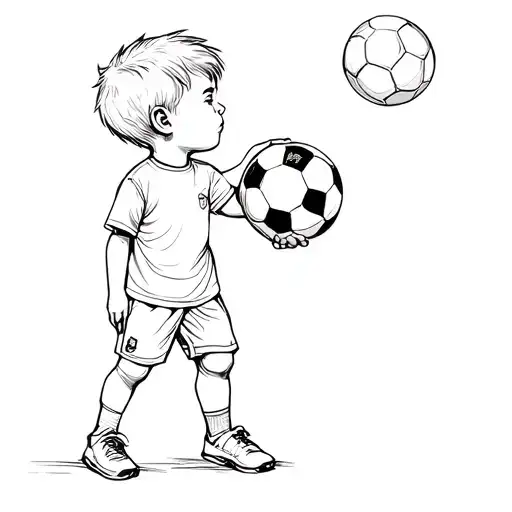 A Little Kid Holding A Soccer Ball