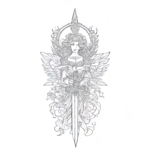 An Angel Holding A Sword