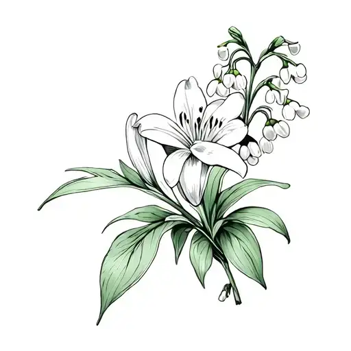 Lily Of The Valley Flower And Larkspur Flower