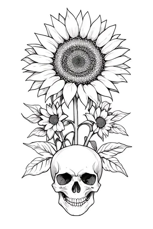 Sunflowers And Skulls