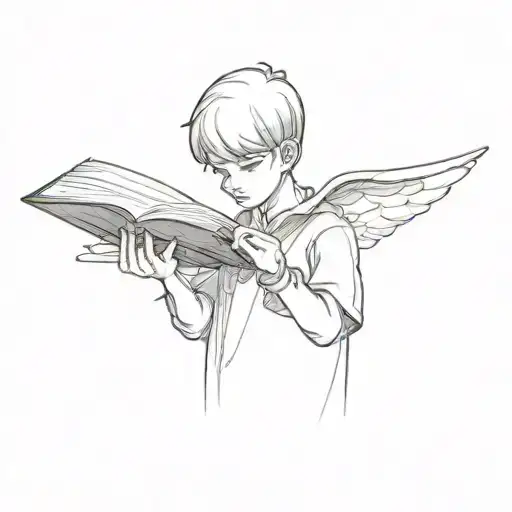 A Statue Of A Boy Holding A Book