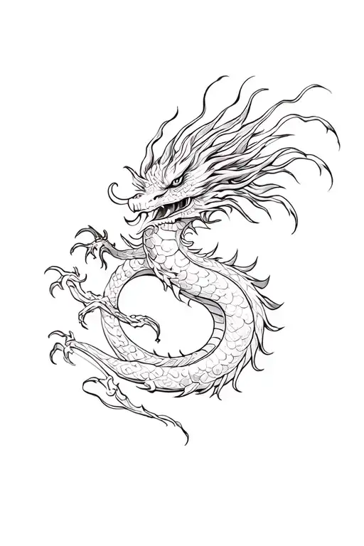 Chinese Dragon Intertwined