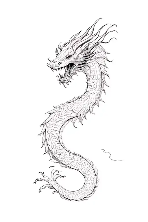 Chinese Dragon Intertwined